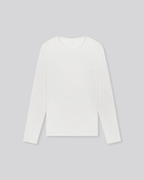 James T-Shirt Rundhalsausschnitt Langarm aus Deluxe-Baumwolle - MAJESTIC FILATURES