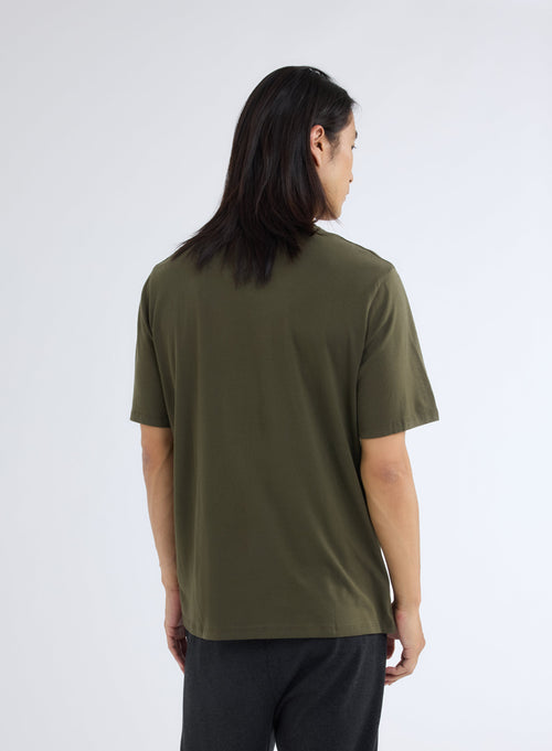 T-shirt Vert Col Rond Manches Courtes en 100% Coton organique - MAJESTIC FILATURES