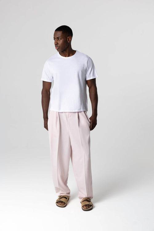 T-Shirt mit Rundhalsausschnitt und kurzen Ärmeln aus Bio-Baumwolle in Weiß - MAJESTIC FILATURES