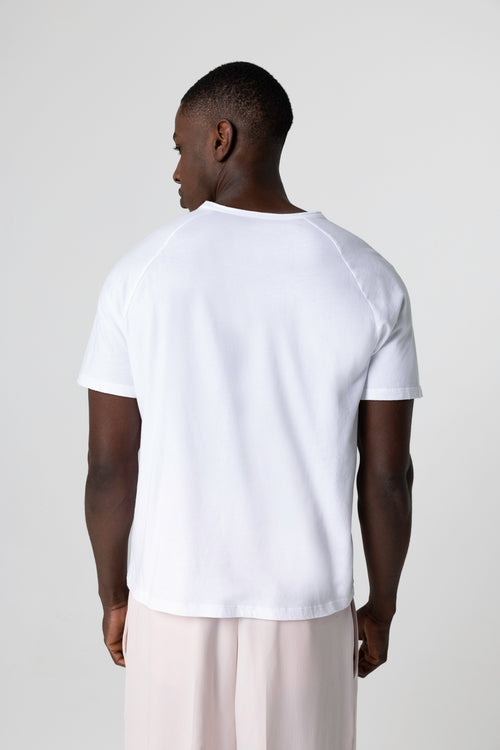 T-shirt Blanc Col Rond Manches Courtes en Coton Organique - MAJESTIC FILATURES
