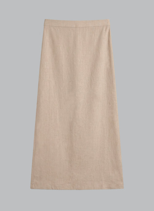 Jupe Beige en Lin / Elasthanne - MAJESTIC FILATURES
