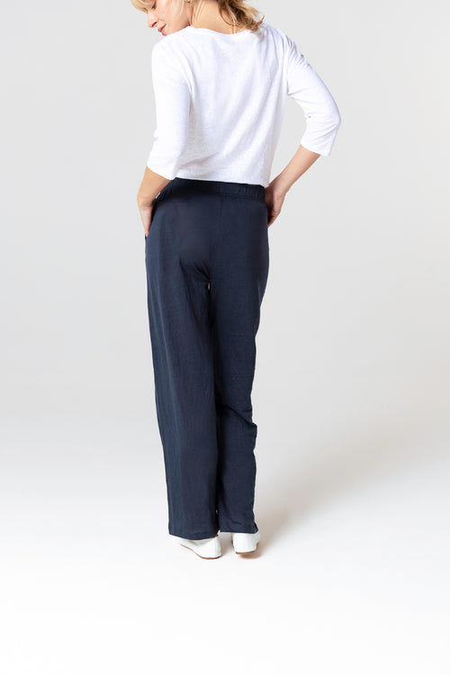 Pantalon Marine en Lin / Elasthanne - MAJESTIC FILATURES