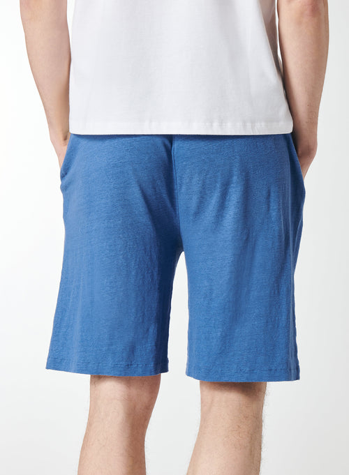 Blaue Shorts aus Leinen / Elasthan - MAJESTIC FILATURES