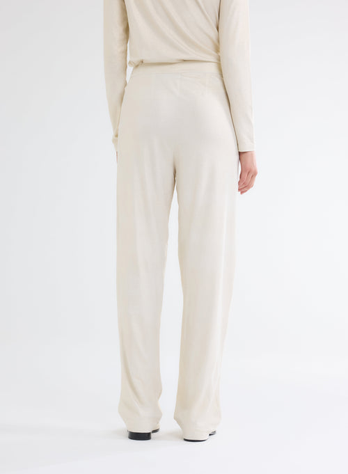 Pantalon Blanc en Viscose et Élasthanne - MAJESTIC FILATURES