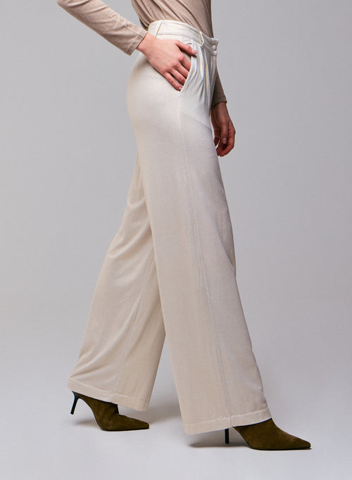 Pantalon Blanc en Viscose / Elasthanne - MAJESTIC FILATURES