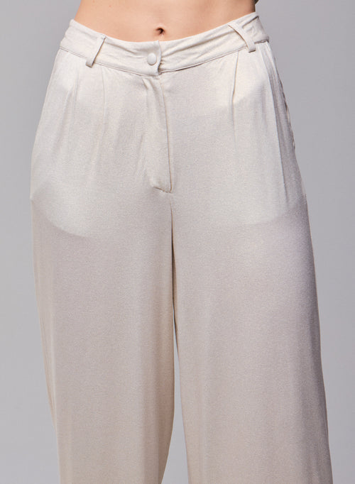 Pantalon Blanc en Viscose / Elasthanne - MAJESTIC FILATURES