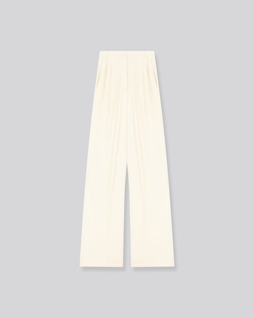 Pantalon Blanc en Viscose / Elasthanne - MAJESTIC FILATURES