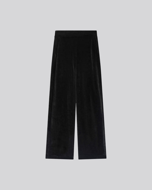 Schwarze gerade Hose aus Samt - MAJESTIC FILATURES
