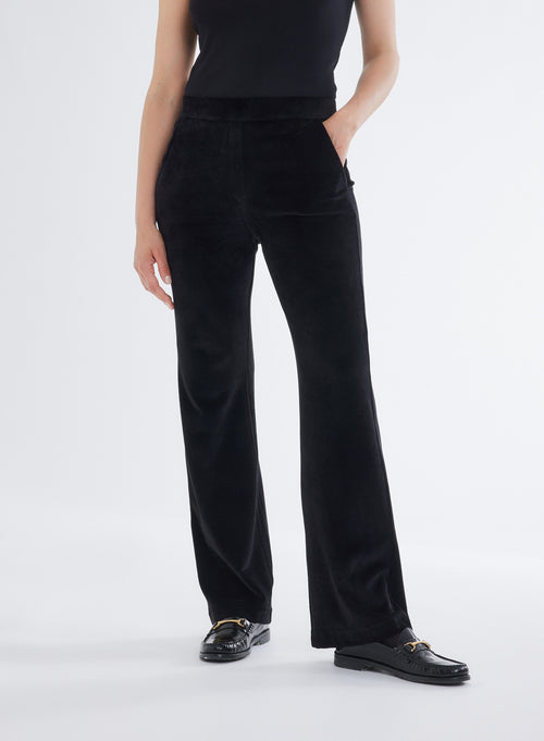 Pantalon Noir en Coton / Modal / Elasthanne - MAJESTIC FILATURES