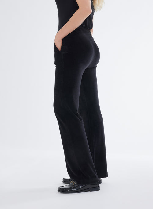 Pantalon Noir en Coton / Modal / Elasthanne - MAJESTIC FILATURES