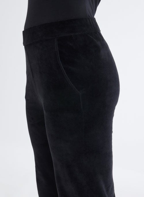 Pantalon Noir en Coton / Modal / Elasthanne - MAJESTIC FILATURES