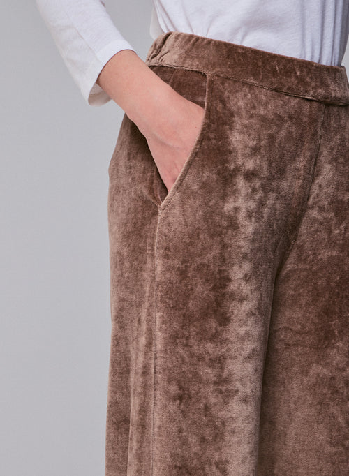 Beige Hose aus Bio-Baumwolle / Modal / Elasthan - MAJESTIC FILATURES