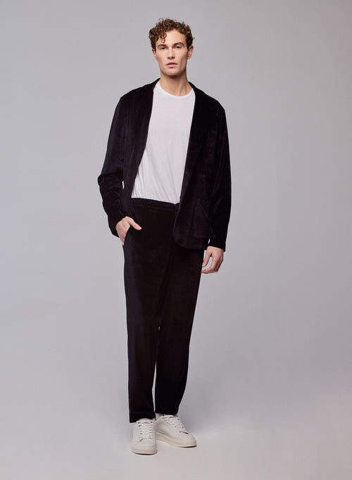 Schwarze Jacke Langärmelige Jacke aus Bio-Baumwolle / Modal / Elasthan - MAJESTIC FILATURES