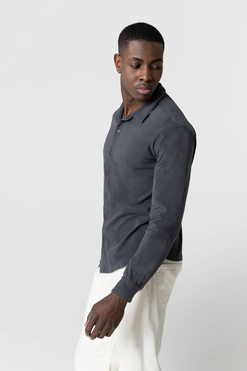 Herman Hemd mit langen Ärmeln aus Baumwolle / Elastan - MAJESTIC FILATURES