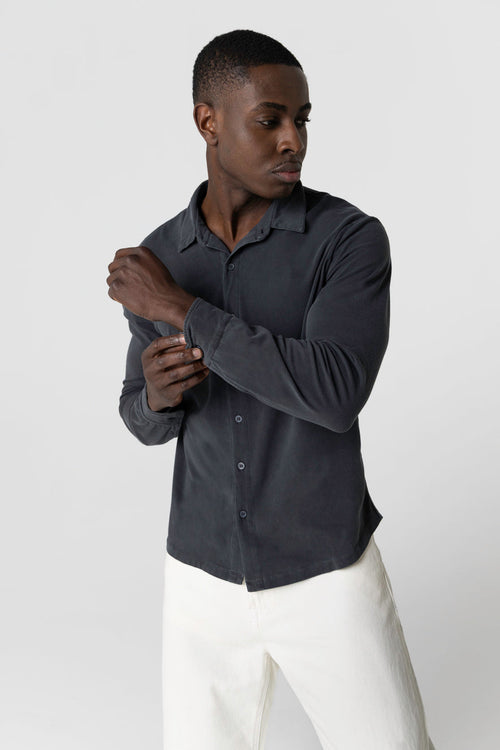 Herman Hemd mit langen Ärmeln aus Baumwolle / Elastan - MAJESTIC FILATURES