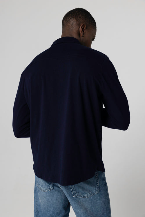 Marine Hemd Langarm - MAJESTIC FILATURES