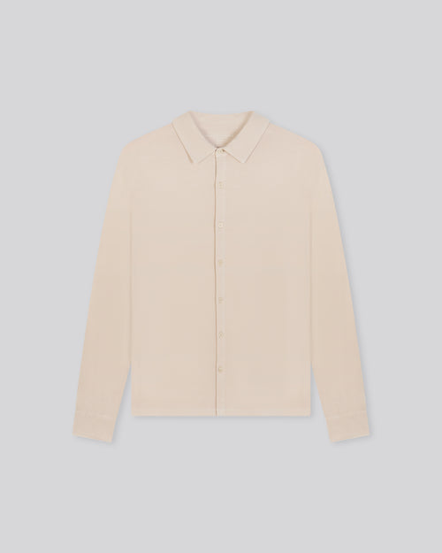 Chemise Beige Chemise Manches Longues en Coton organique / Elasthanne - MAJESTIC FILATURES