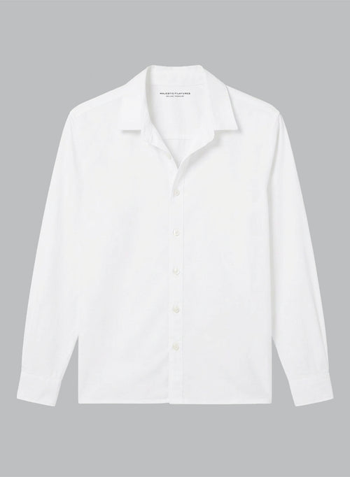 Chemise Blanche Manches Longues en Coton Organique / Elasthanne - MAJESTIC FILATURES