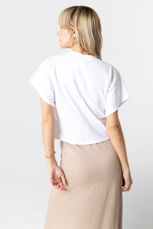 T-shirt Blanc Col Rond Manches Courtes en Coton organique / Coton recyclé - MAJESTIC FILATURES