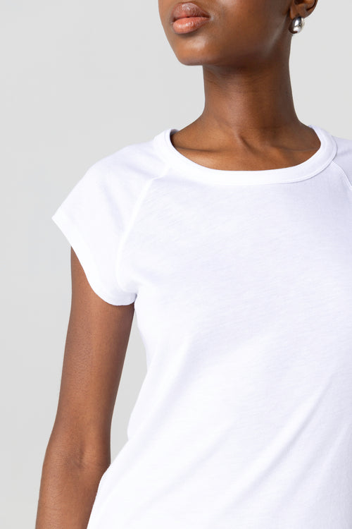 T-shirt Blanc Col Rond Manches Courtes en Lyocel / Tencel / Coton Organique - MAJESTIC FILATURES