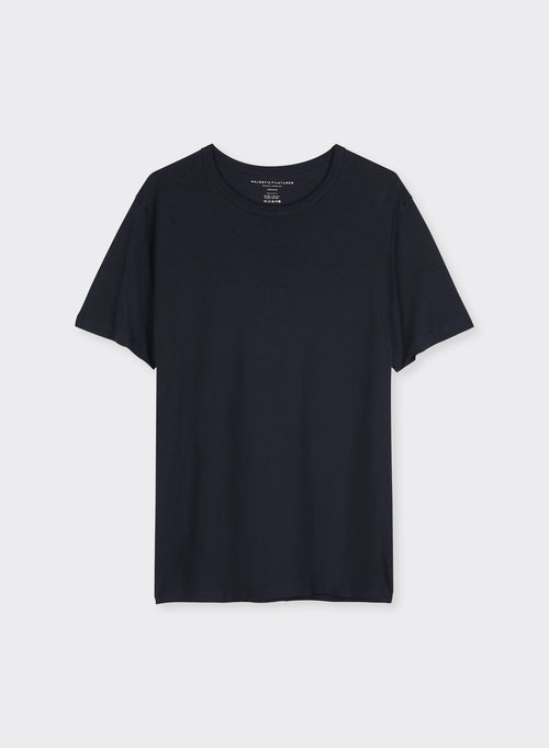 T-Shirt mit Rundhalsausschnitt und kurzen Ärmeln aus Lyocel / Tencel / Baumwolle - MAJESTIC FILATURES