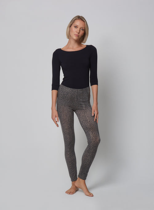 Legging Vert en Lyocel, Tencel / Cachemire / Elasthanne - MAJESTIC FILATURES