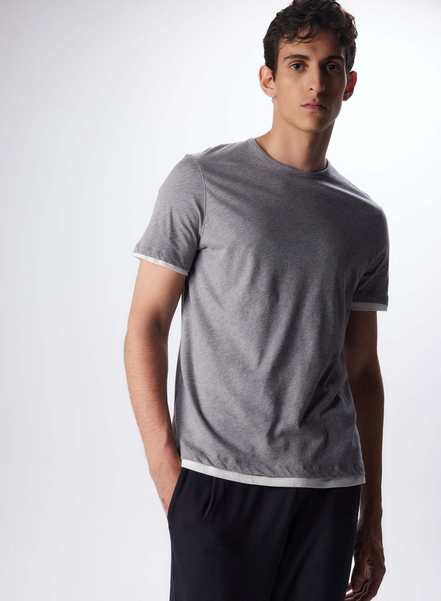 T shirt gris chiné homme online