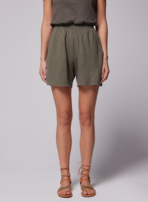 Shorts Militaire en Lin / Elasthanne - MAJESTIC FILATURES