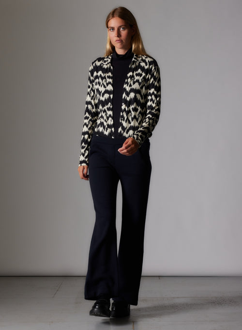 Marineblaues Hemd mit langen Ärmeln aus Viskose/Elasthan - MAJESTIC FILATURES