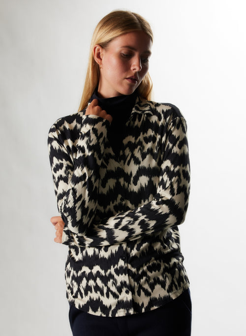 Chemise Marine Manches Longues en Viscose / Elasthanne - MAJESTIC FILATURES