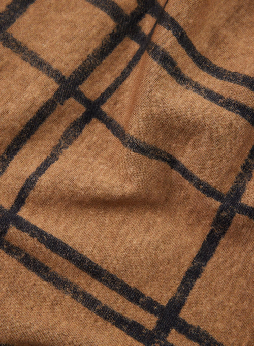 Camel Langarmshirt aus Baumwolle / Kaschmir - MAJESTIC FILATURES