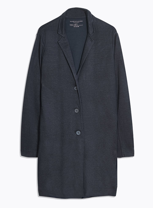 Manteau Marine Col Veste Manches Longues en Lin / Coton organique - MAJESTIC FILATURES
