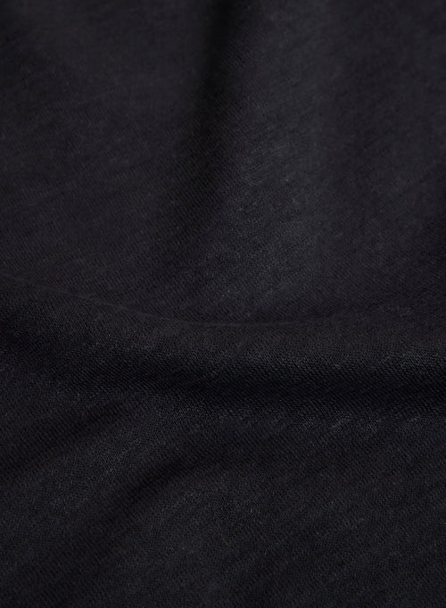 Gilet Noir Col Capuche Manches Longues en Lin / Coton organique - MAJESTIC FILATURES