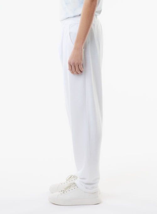 Pantalon Blanc en Lin / Coton Organique - MAJESTIC FILATURES