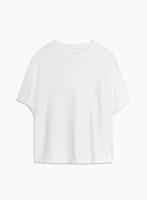 T-shirt Blanc Oversize Col Rond Manches Courtes en Coton Organique - MAJESTIC FILATURES