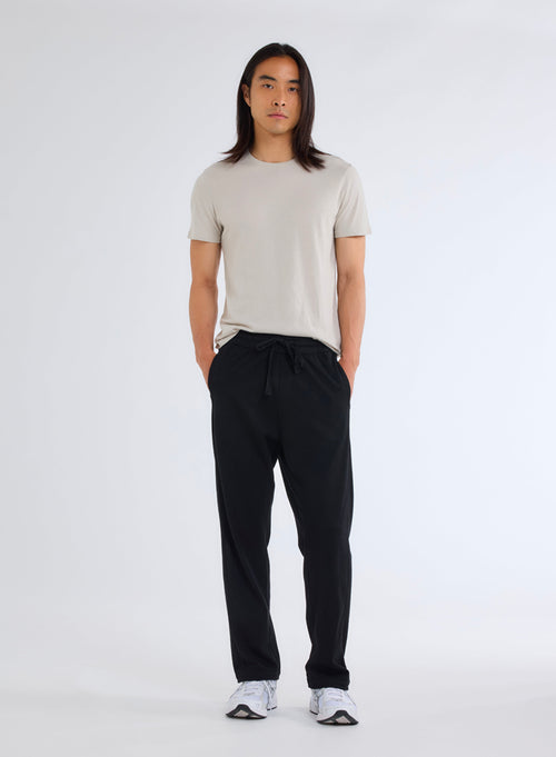 Pantalon Noir en Coton Organique - MAJESTIC FILATURES