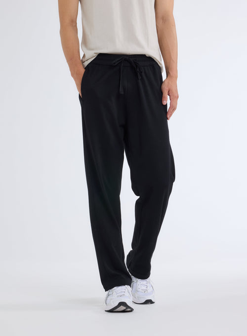 Pantalon Noir en Coton Organique - MAJESTIC FILATURES