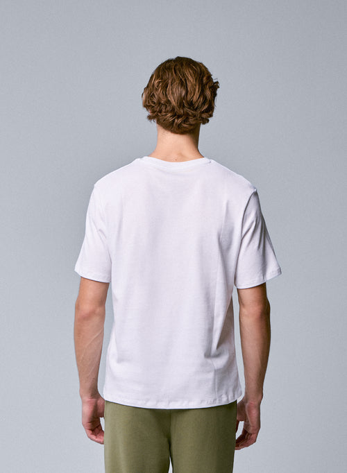 T-shirt Blanc Col Rond Manches Courtes en Coton Organique - MAJESTIC FILATURES