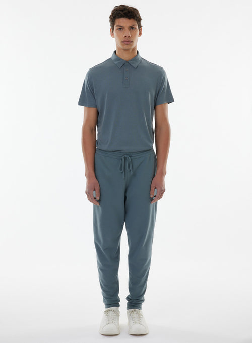 Pantalon Bleu en Coton Organique - MAJESTIC FILATURES