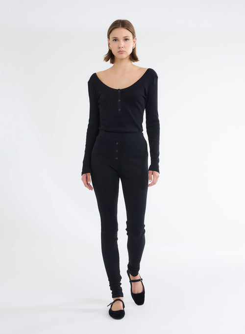 Pantalon Noir en Coton organique - MAJESTIC FILATURES