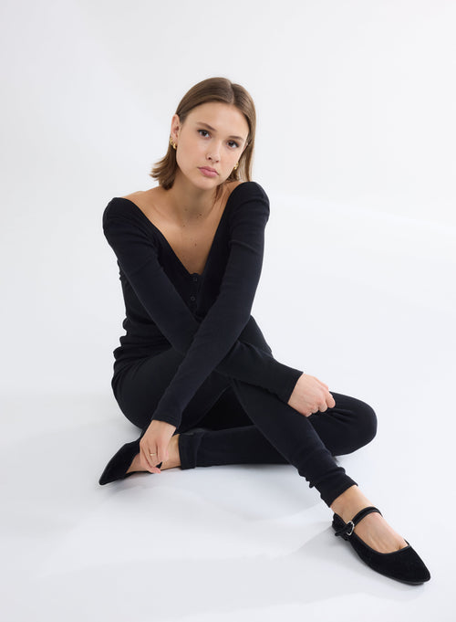 Pantalon Noir en Coton organique - MAJESTIC FILATURES