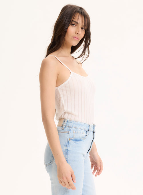 Débardeur Blanc Fines Bretelles en LYOCELL / TENCEL - MAJESTIC FILATURES
