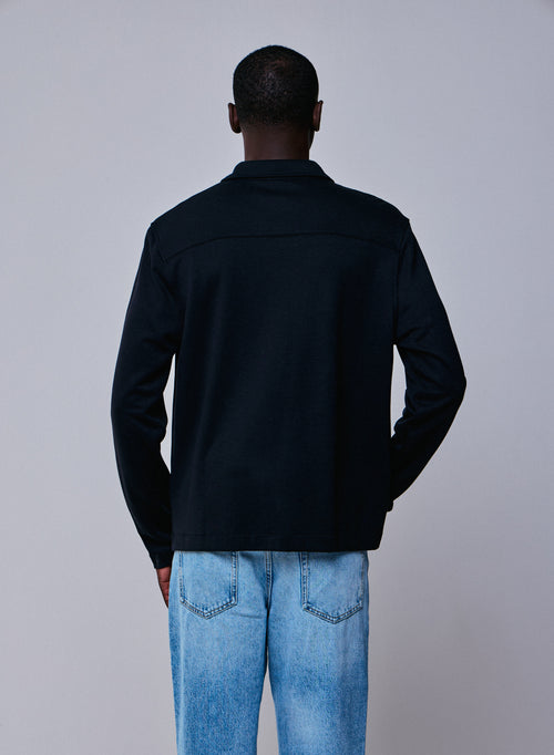 Chemise Noir Chemise Manches Longues en Lyocel, Tencel / Coton organique - MAJESTIC FILATURES