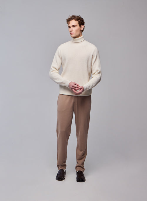 Pantalon Beige en Lyocel, Tencel / Coton organique - MAJESTIC FILATURES