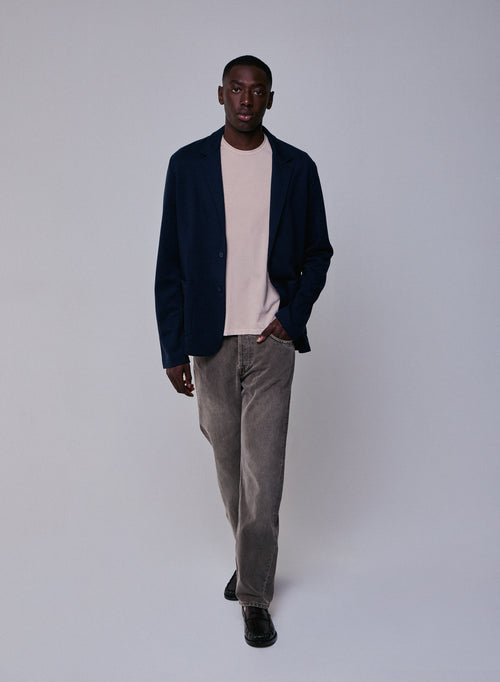 Veste Marine Col Veste Manches Longues en Lyocell / Tencel / Coton organique - MAJESTIC FILATURES