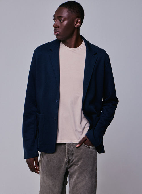 Veste Marine Col Veste Manches Longues en Lyocell / Tencel / Coton organique - MAJESTIC FILATURES