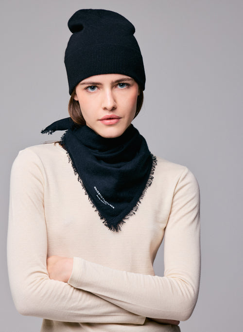 Schwarzes Kaschmir-Bandana - MAJESTIC FILATURES