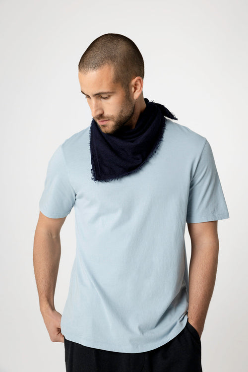 Kaschmir-Bandana in Marineblau - MAJESTIC FILATURES