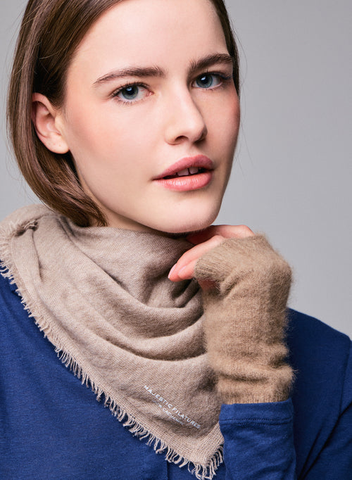 Beiges Kaschmir-Bandana - MAJESTIC FILATURES