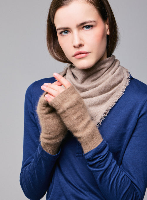 Bandana Beige en Cachemire - MAJESTIC FILATURES